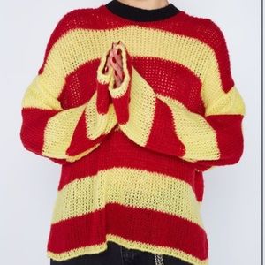 Ragged priest red yellow striped jumper/sweater